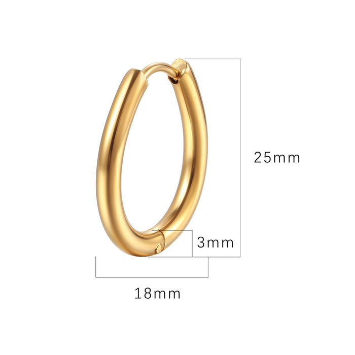 Niche design 18K gold stainless steel earrings simple earrings