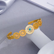 Stainless Steel Gold Plated African Turquoise Bracelet （Minimo de compra 2） - wallojewerly 