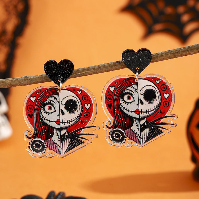 Wholesale Halloween Cartoon Stud Earrings Set - Spooky Pumpkin, Ghost & Bat Alloy Earring Multipack for Women