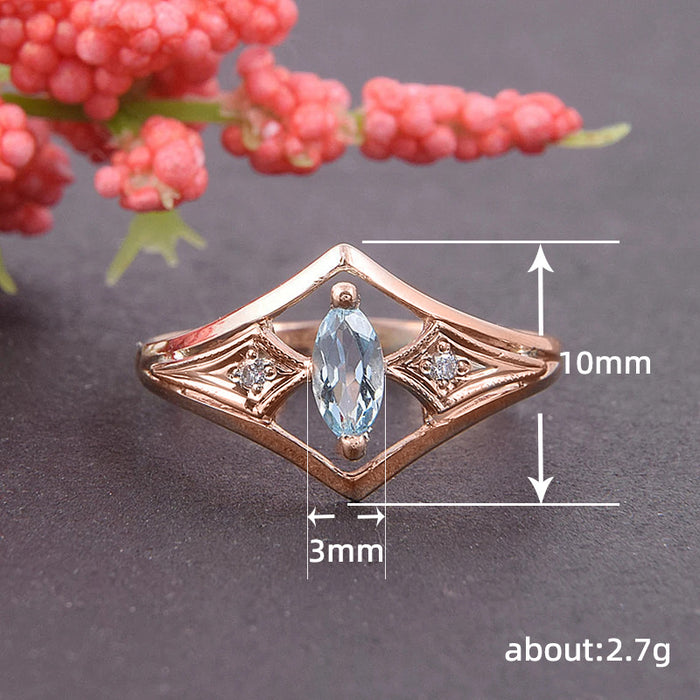 Anillo de compromiso de moda con diseño de estrella de cinco puntas y micropavé