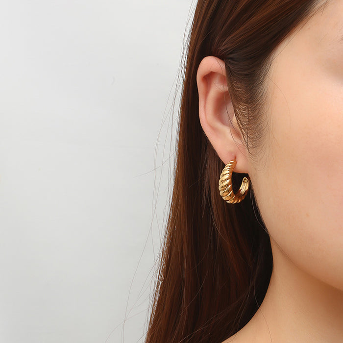 Vintage croissant earrings 18K gold-plated non-fading earrings