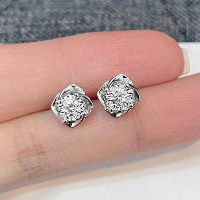 Flower earrings zircon mini earrings for women