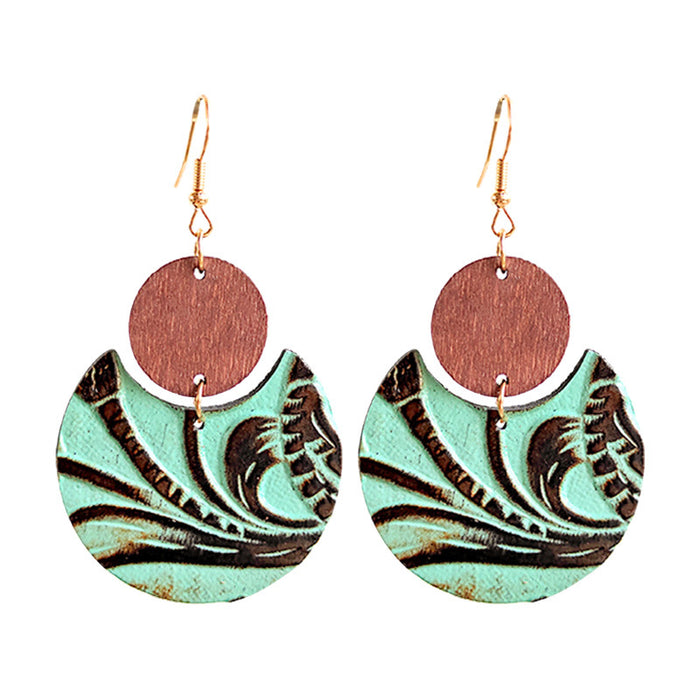 Wooden book texture earrings