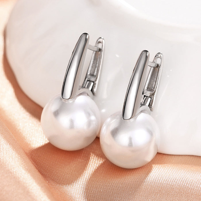 French retro imitation pearl earrings niche temperament earrings