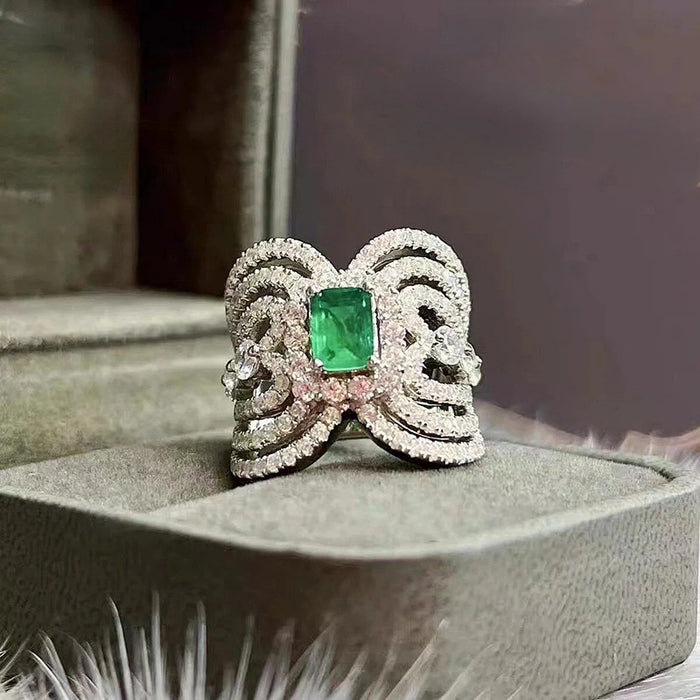 High-grade light luxury ring hollow design index finger ring ladies temperament ring