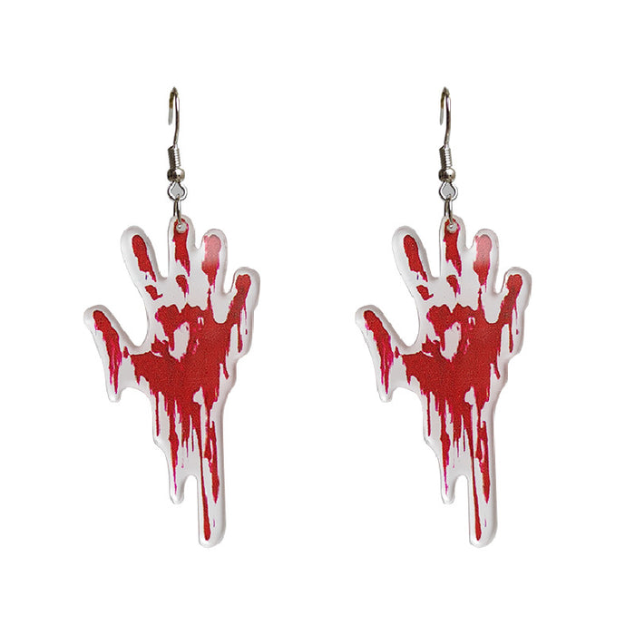 Halloween handprint acrylic earrings