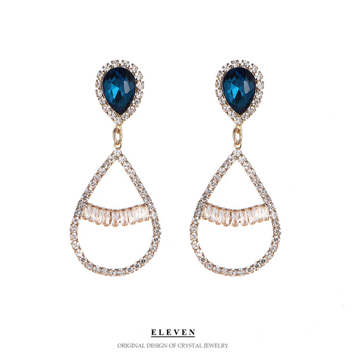 Elegant Teardrop Rhinestone Earrings - Sophisticated Jewelry for Women