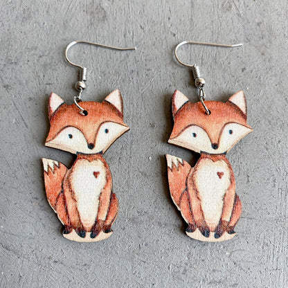 Cute Animal Earrings with Raccoon, Sloth, and Fox Designs