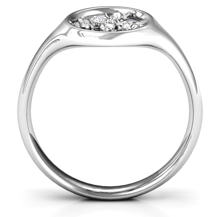 Anillo de flores de cristal de alta calidad para mujer, lleno de diamantes, elegante y simple.