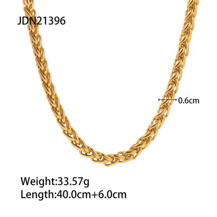 Stainless steel gold chain necklace Cuban clavicle chain titanium steel jewelry