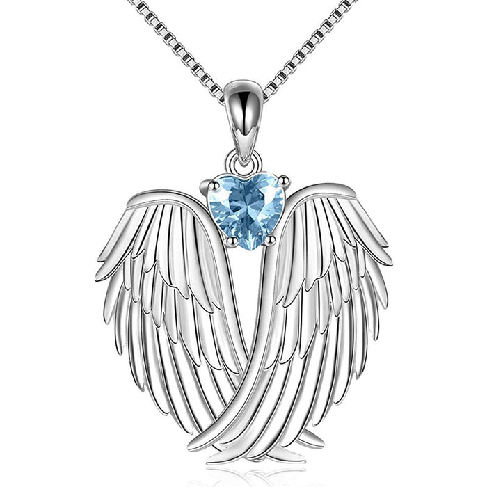 Angel Wings Zircon Pendant Necklace Angel Wings Chain