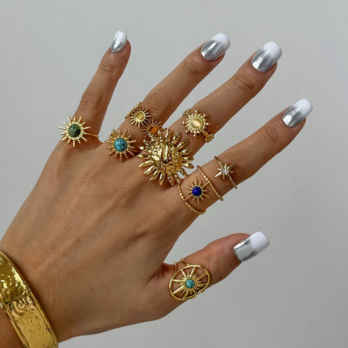 Stainless steel turquoise ring