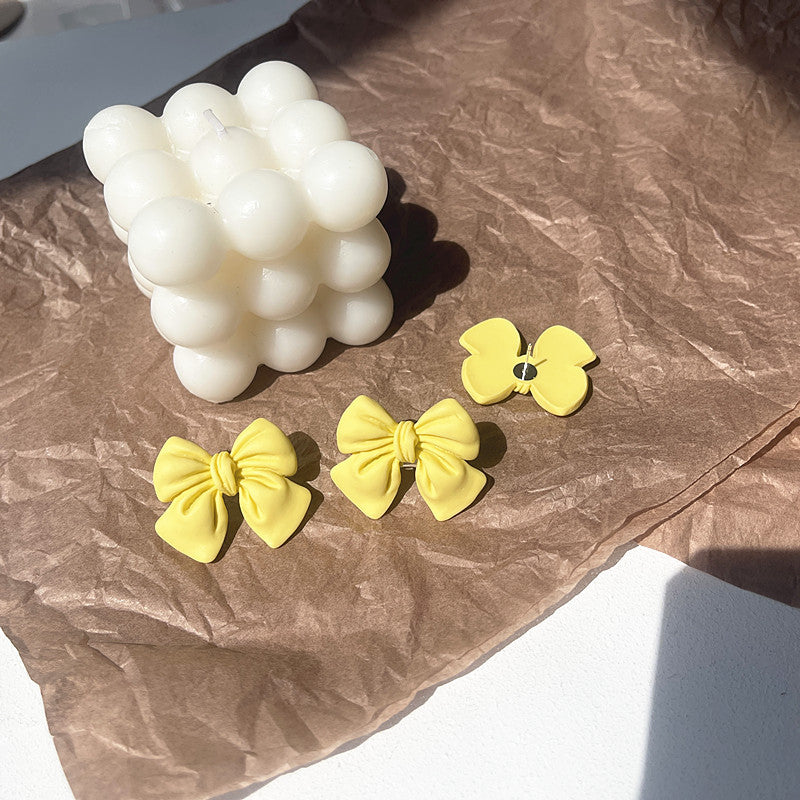 Pendientes de lazo con diseño simple y temperamento, pendientes de aguja de plata S925