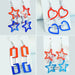 Independence Day Love Five-pointed Star Earrings - wallojewerly 