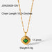 Vintage Green Zircon Jewelry Set - Stainless Steel Necklace, Earrings, Bracelet, and Ring for Women - wallojewerly 