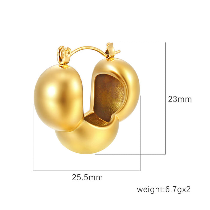 Round pendant earrings electroplated 18K gold earrings