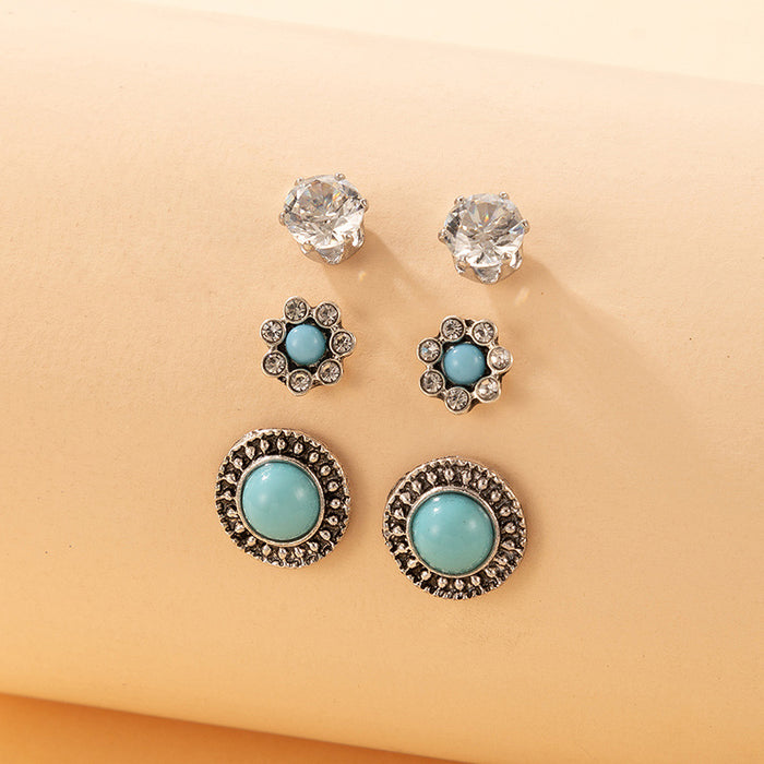 Colored Diamond Earrings Flower Earring Set