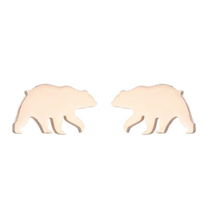 Polar Bear Stainless Steel Stud Earrings - Cute and Stylish Animal Jewelry