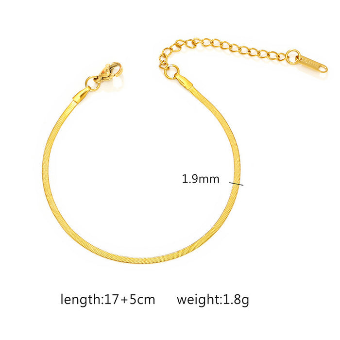 18K Gold Plated Stainless Steel Cuban Chain Women's Titanium Steel Bracelet