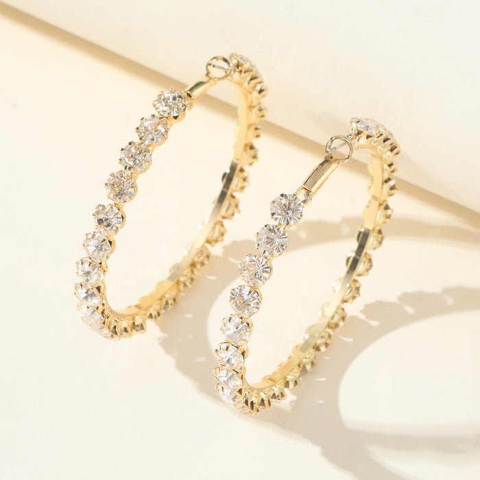 Vintage Oil Drop Earrings - Exaggerated Rhinestone Dangles for a Chic Look