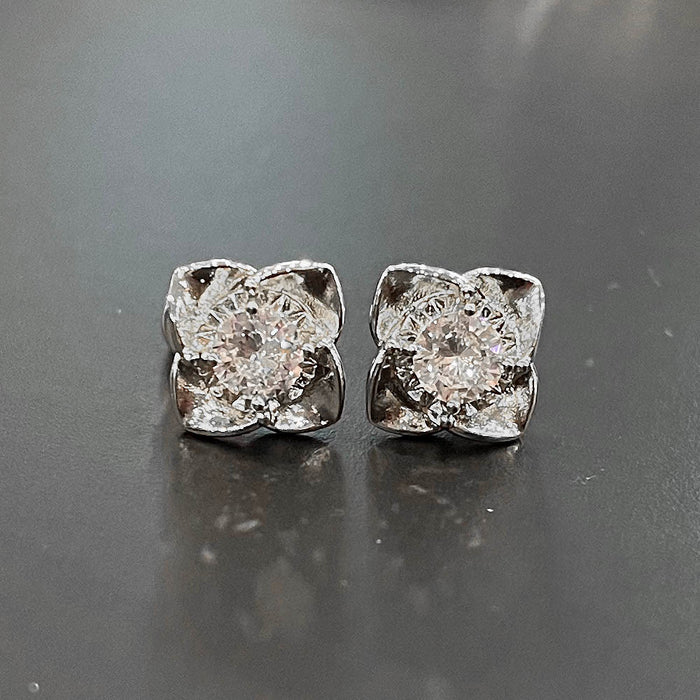 Flower earrings zircon mini earrings for women