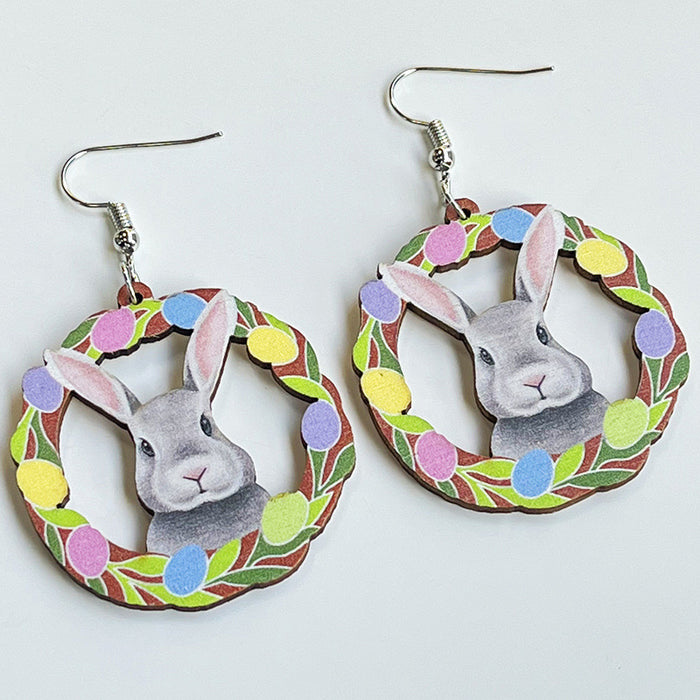 Easter Cute Earrings with Mushroom, Cross, Bunny, and Egg Designs