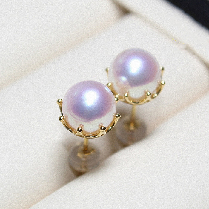 Minimalist imitation pearl earrings round vintage earrings