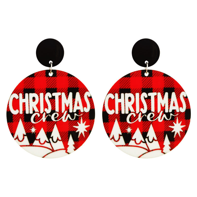 Vintage Plaid Leopard Snowflake Christmas Acrylic - wallojewerly 
