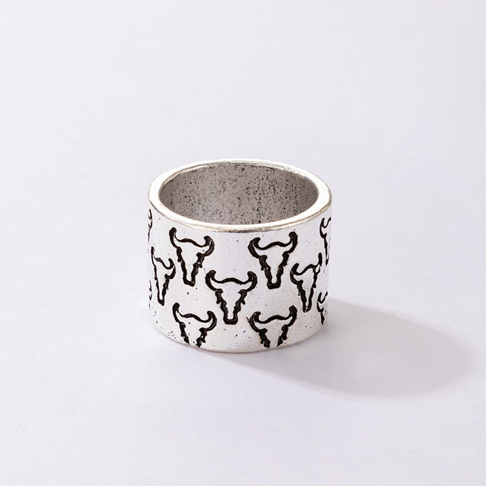 Totem letter cactus hip hop ring