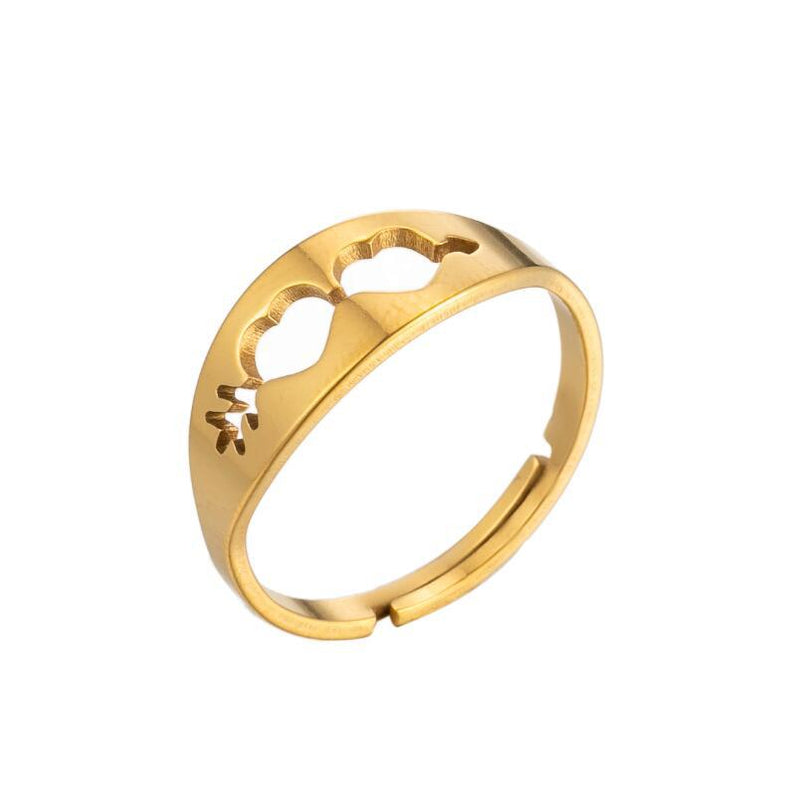 Anillo de amor geométrico, estilo retro frío japonés y coreano, una flecha a través del anillo del corazón al por mayor