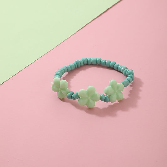 Bonita pulsera de cuentas con flores de resina para niños: pulsera de cuentas con colgante de aguacate