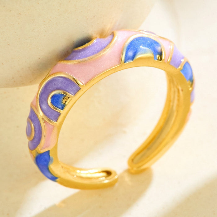 Wholesale colorful enamel leopard print rings