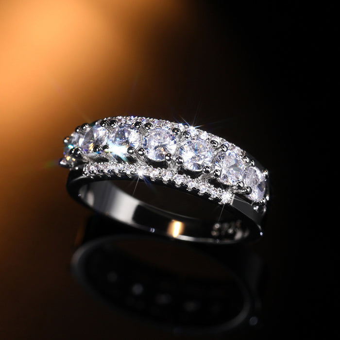 Personalized index finger ring, full of zircon ring