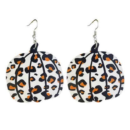 Pumpkin Fall Collection Leather Earrings for Halloween and Thanksgiving