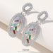 S925 Silver Needle Colored Zircon Sector Earrings