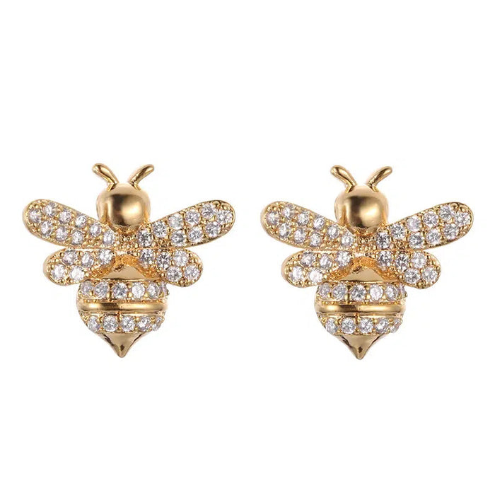 Bee Mini Earrings Trendy Cool Style Animal Light Luxury Earrings