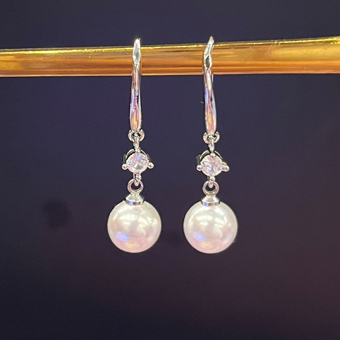 Pearl earrings elegant ear hooks bridal earrings for women