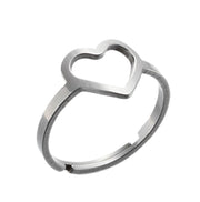 Fashionable and simple stainless steel geometric ring, star and moon open ring wholesale - wallojewerly 