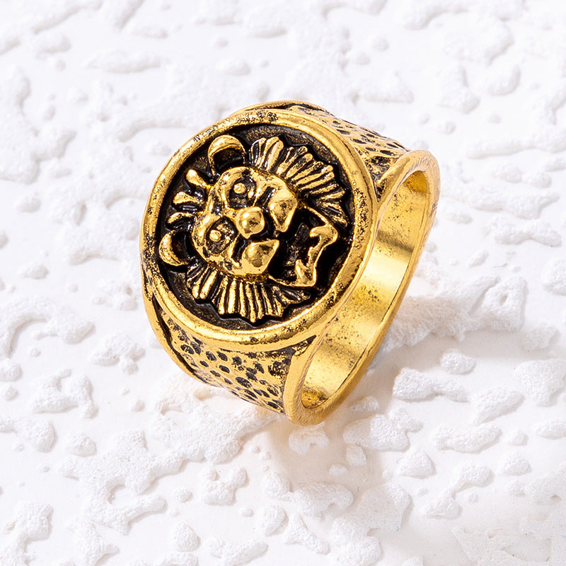 Halloween skull punk hip-hop zodiac ring