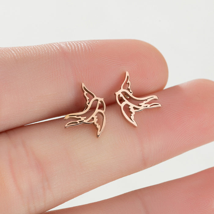 Bird Stainless Steel Stud Earrings - Cute and Stylish Animal Jewelry