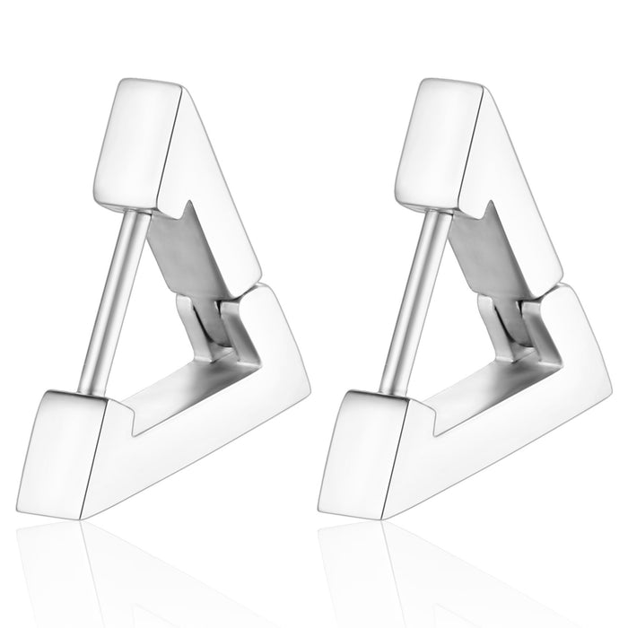 Gold geometric stainless steel earrings for men and women titanium steel hand-polished earrings