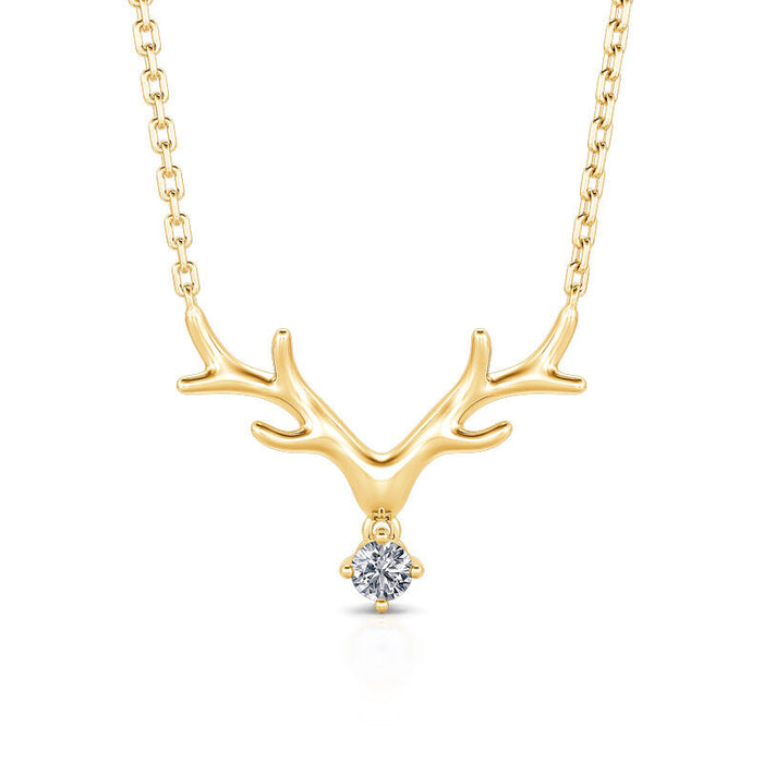 Big antler zircon pendant necklace Christmas ornaments