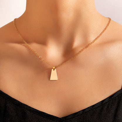 Geometric Chain Necklace - Minimalist Hip-Hop Style with Simple Line Design