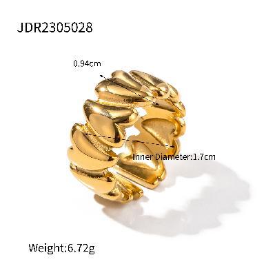 Stainless steel retro heart ring
