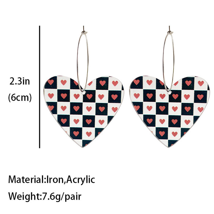 Love Striped Acrylic Earrings