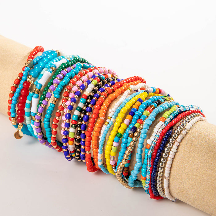 Bohemian Bead Bracelet Set - Ten-Piece Beach Style Jewelry