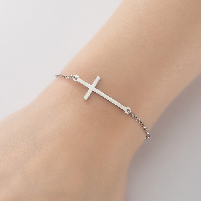 Cross pendant bracelet, simple geometric couple bracelet cross-border wholesale