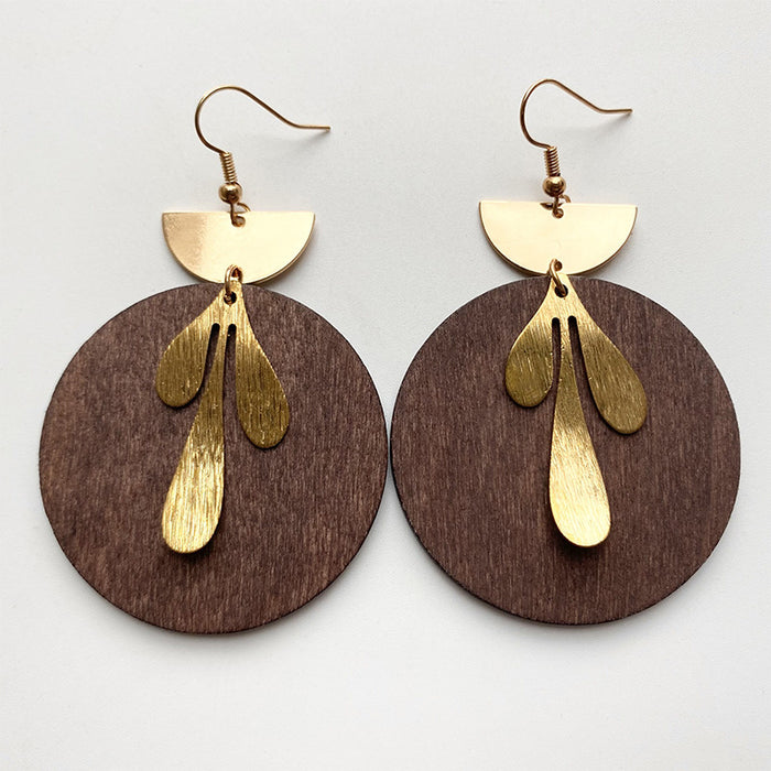 Wooden water drop earrings