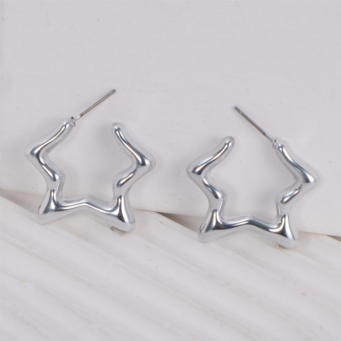 Irregular earring combination glossy star crescent earring set