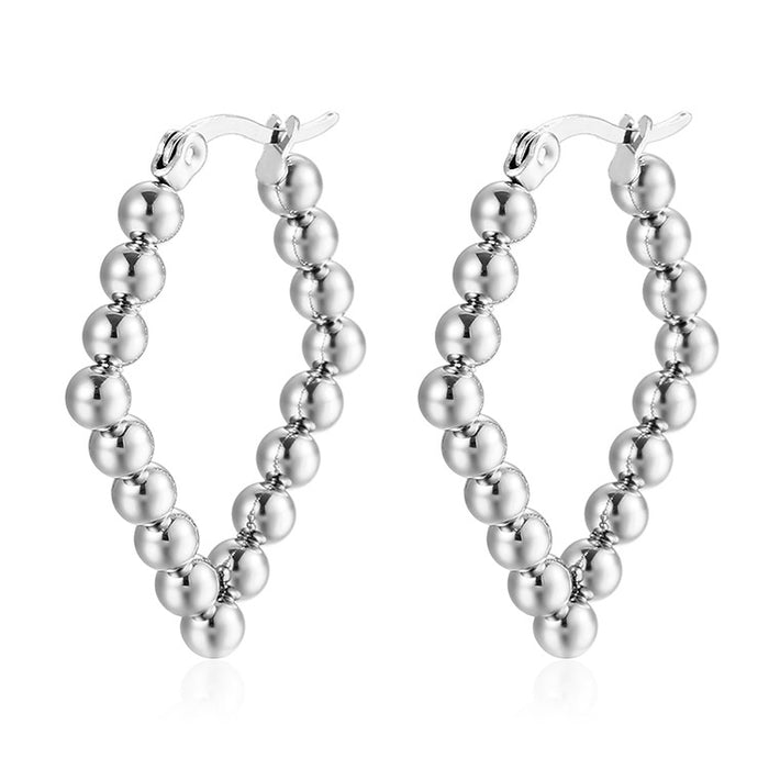 Geometric welding bead earrings high-grade 18K plated earrings